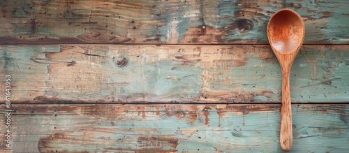 Wooden spoon on wood table ...
