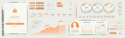 The image shows the interface of a modern app or web application used to track finances or plan events. Basic elements include a set of buttons, menus, and options.