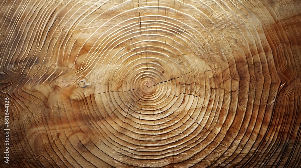 Naklejka premium Light Brown Wooden with Beautiful Round Texture Background : Suitable for Be Used as a Background in Any Project (Print, Graphic Design, Web Design). 