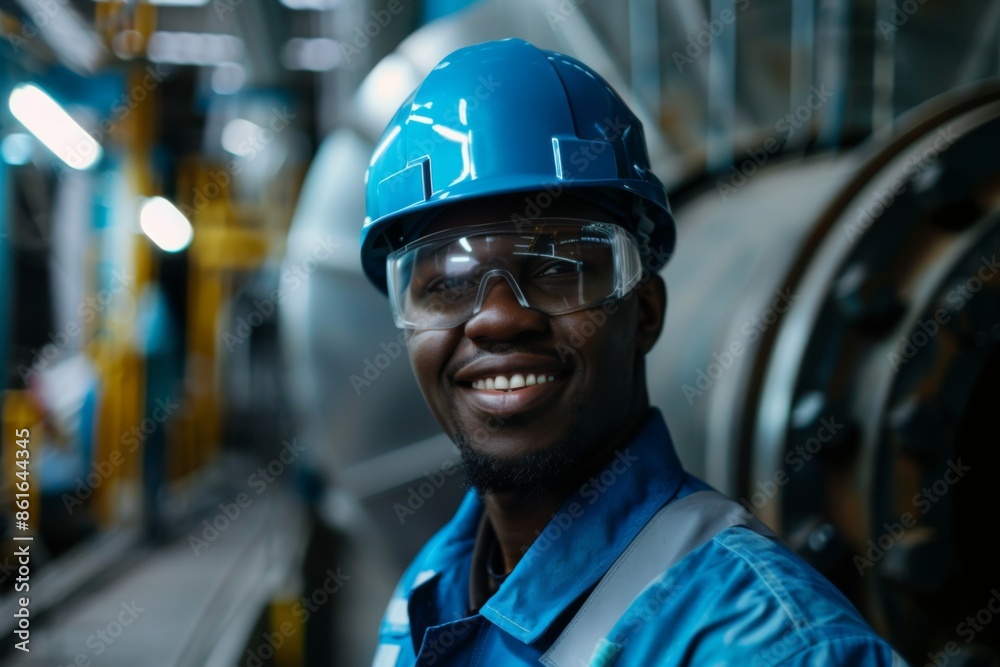 Portrait of a young smiling male engineer at Hydroelectric Dam Portrait of a young smiling male engineer at Hydroelectric Dam
