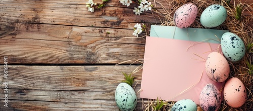 Easter greetings on a woode...