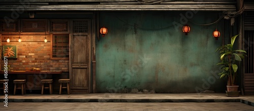 Deserted Asian street with ...