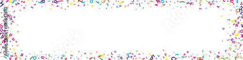 Flying latin letters. Colorful childish scattered