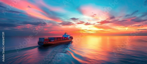 Container cargo ship sailin...