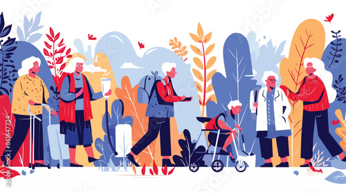Elderly people activity abstract concept vector 