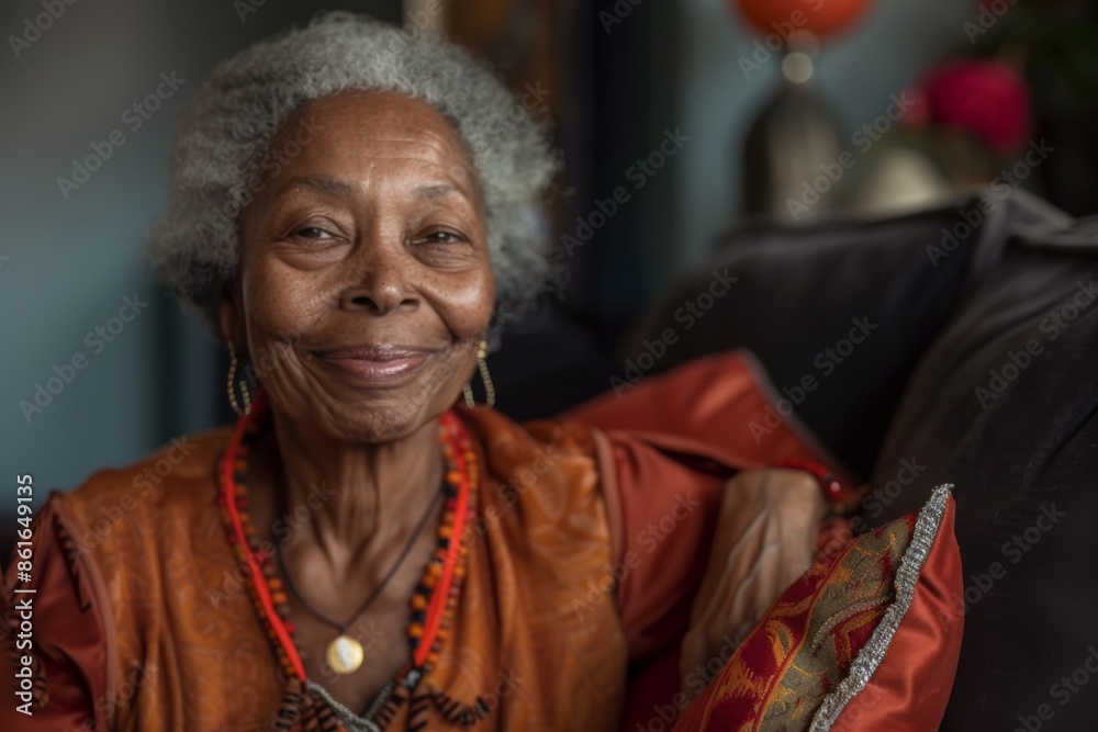 Portrait of a smiling senior woman at home