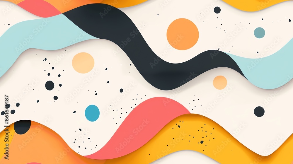 seamless Wavy line design with vibrant, eye-catching colors