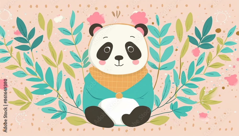 Naklejka premium パンダのイラスト