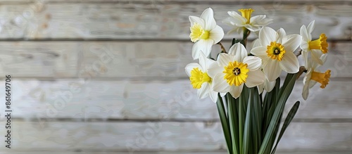 Bouquet of daffodils. Flowe...