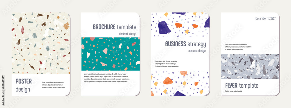 School diary cover design. Terrazzo abstract School diary cover design. Terrazzo abstract