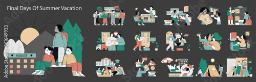 Last Days Of Summer. Flat Vector Illustration