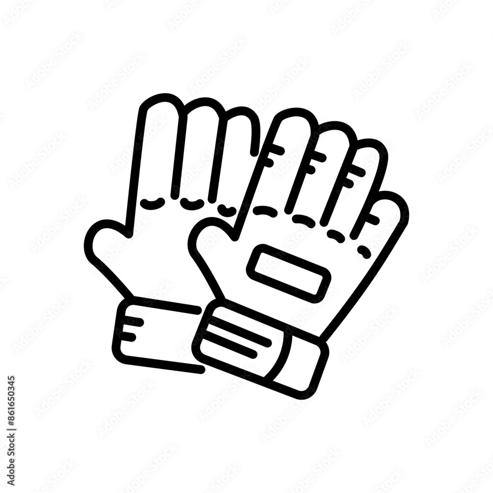 goalkeeper gloves, line icon, isolated background goalkeeper gloves, line icon, isolated background