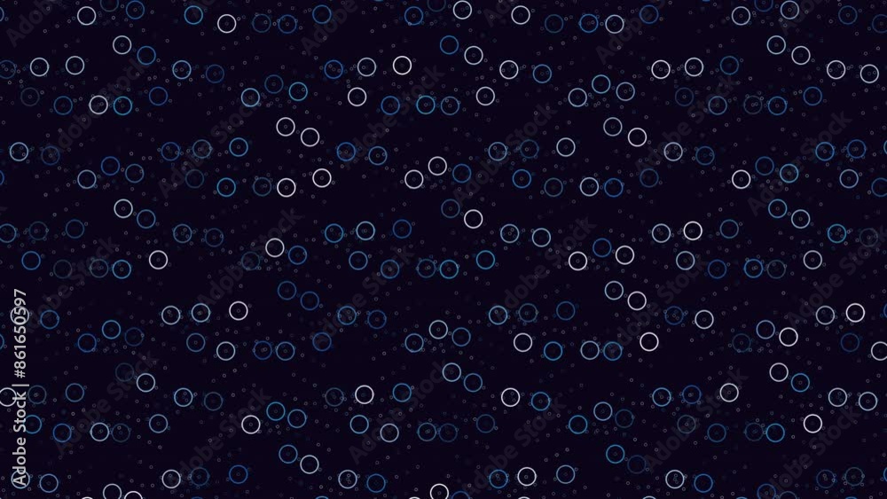An intricate arrangement of overlapping small white circles on a dark backdrop forms an captivating black and white pattern, emphasizing contrast