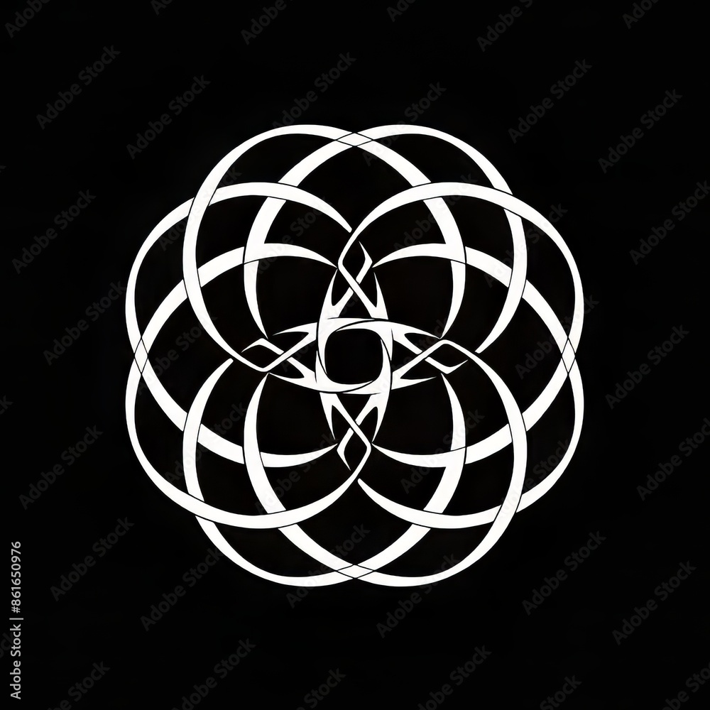 Symmetrical Spiral Symbol Floral Illustration Symmetrical Spiral Symbol Floral Illustration