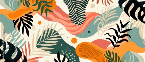 Geometric shapes and wild safari patterns, abstract animal prints, bold and vibrant design photo
