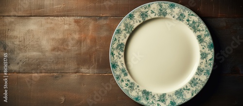 Ceramic plate with green fl...