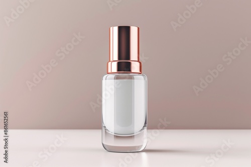 Elegant Design of Vitamin Serum Bottle with Metallic Cap, Focus on the Liquid