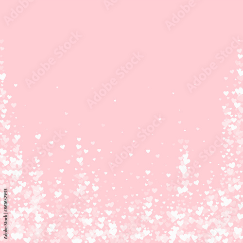 White hearts scattered on pink background. © Begin Again