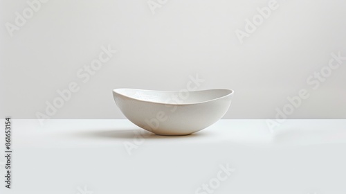 Minimalist White Bowl on White Surface