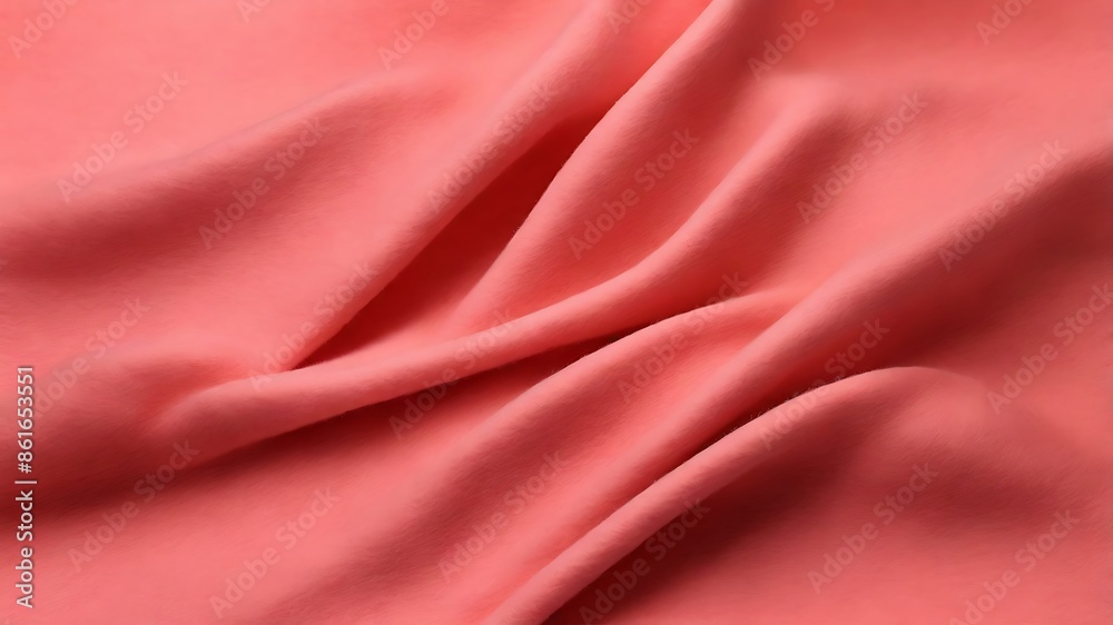 Coral pink felt texture abstract art background. Solid color wool textile. Copy space
