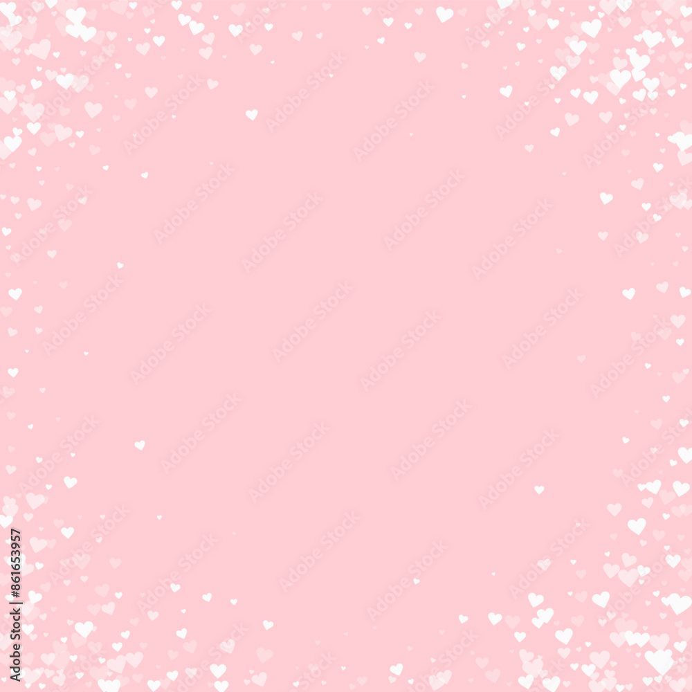 White hearts scattered on pink background. White hearts scattered on pink background.