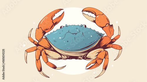 Crab vector sketch icon isolated on background.