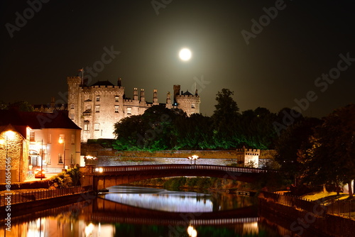 Full moon above Kilkenny Castle in the night