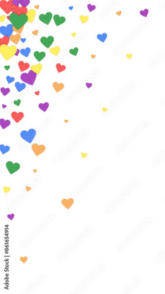 Rainbow colored scattered hearts. LGBT valentine Rainbow colored scattered hearts. LGBT valentine