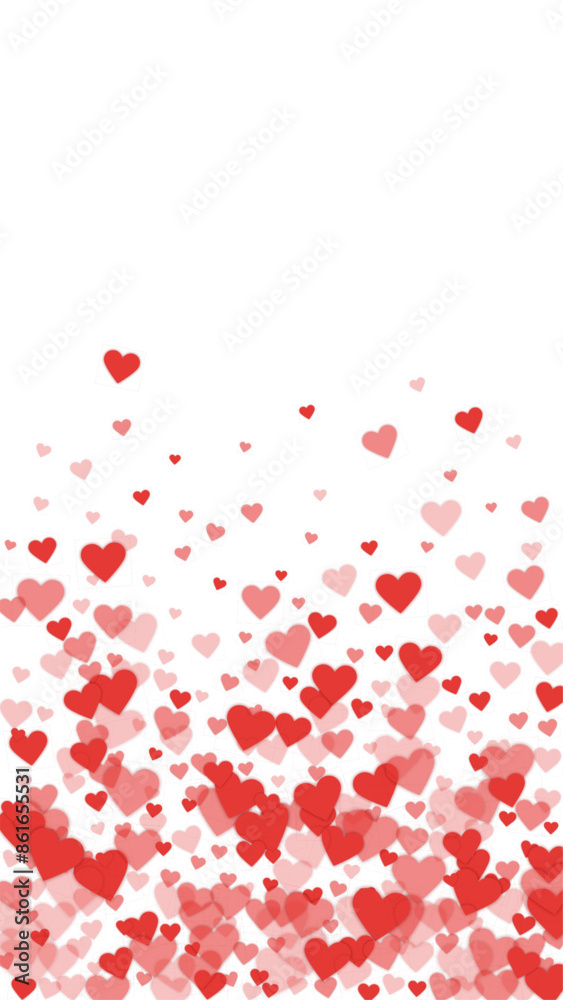 Red hearts scattered on white background. Red hearts scattered on white background.