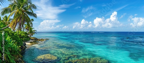 Scenic ocean vista on islan...