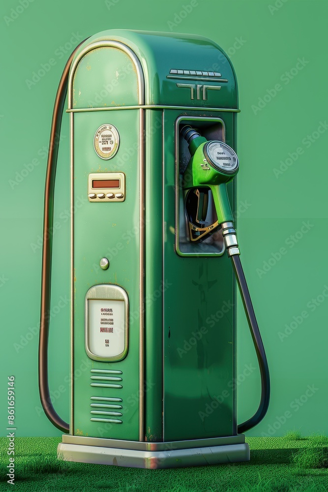 A green tree is next to a green gas station A green tree is next to a green gas station