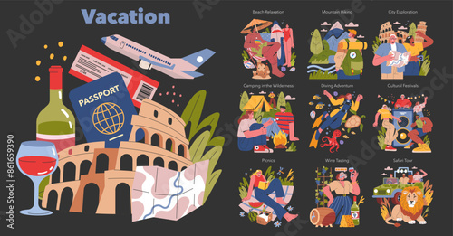 Vacation. Flat Vector Illustration