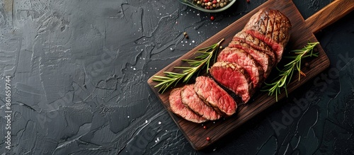 Sliced medium rare roast be...