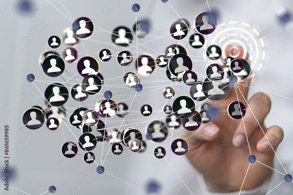 videoconference group of people talking in social network