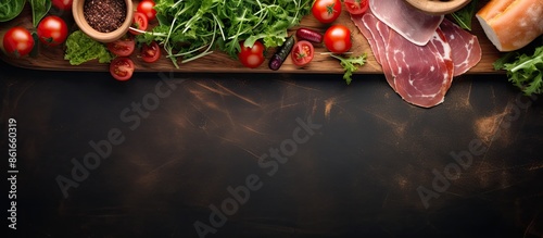 A rustic top-view image of ...