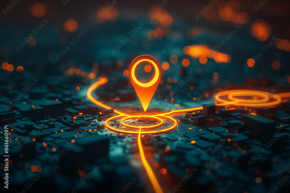 Map Pin Icon on Digital Interface: Symbolizing Location and Navigation Map Pin Icon on Digital Interface: Symbolizing Location and Navigation