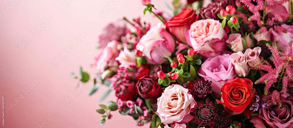 Arrange a bouquet of beautiful fresh flower in a vase, Creative to decorate with flowers arrangement. with copy space image. Place for adding text or design Arrange a bouquet of beautiful fresh flower in a vase, Creative to decorate with flowers arrangement. with copy space image. Place for adding text or design