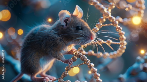 Genomic Wonder Rat on DNA Strand photo
