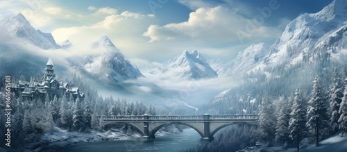 Scenic winter landscape wit...