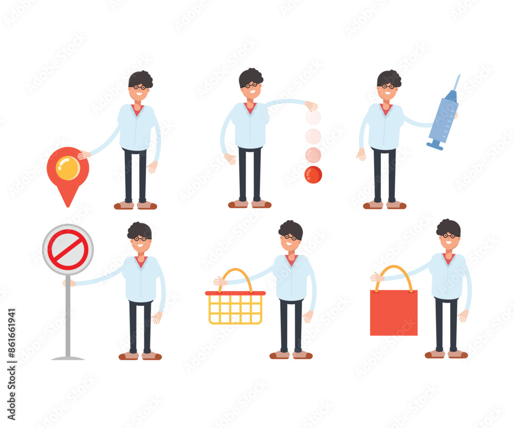 man characters in various poses vector illustration man characters in various poses vector illustration