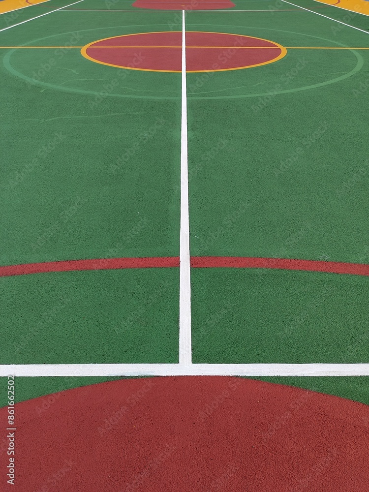 Fototapeta premium colorful sports court texture with white lines for design background