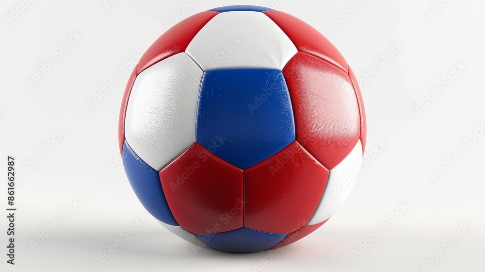 Obraz premium European Football Championship 2024, A soccer ball with the flag design of France on white background
