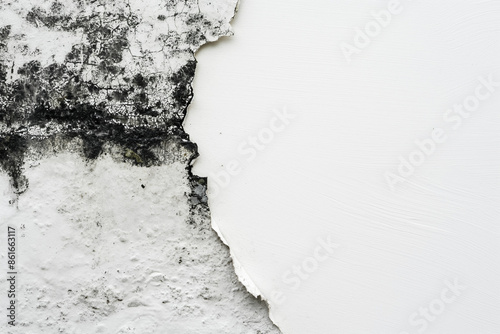 Black mold spores on the wall surface