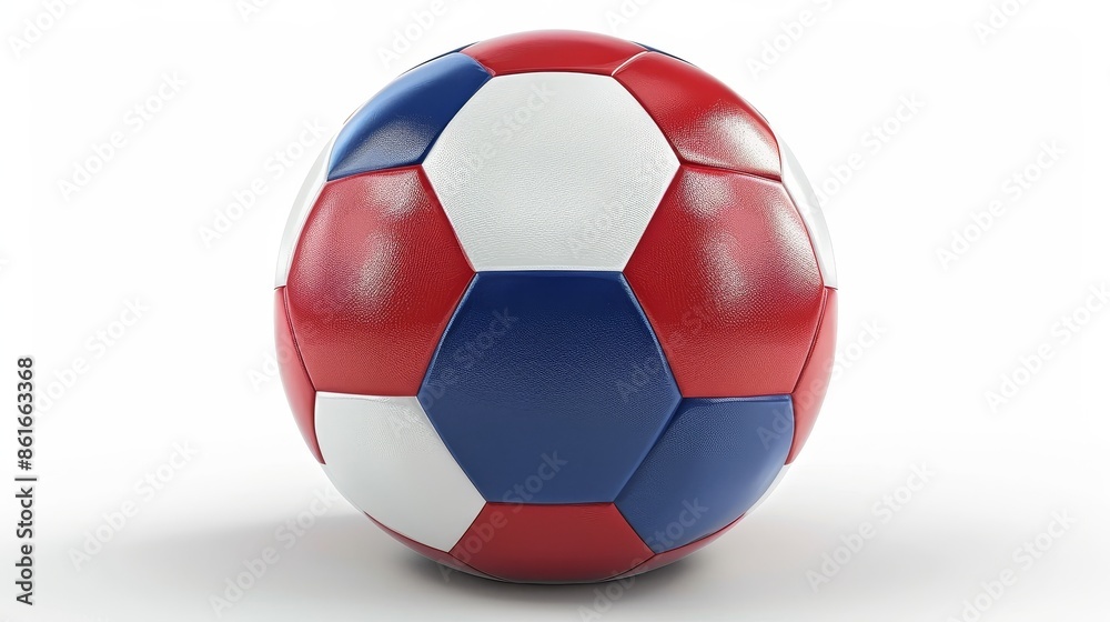 European Football Championship 2024, A soccer ball with the flag design of French on white background European Football Championship 2024, A soccer ball with the flag design of French on white background