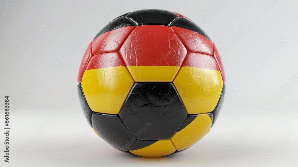 European Football Championship 2024, A soccer ball with the flag design of German on white background European Football Championship 2024, A soccer ball with the flag design of German on white background