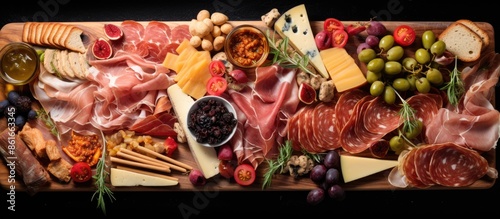 A top-down view of a variet...