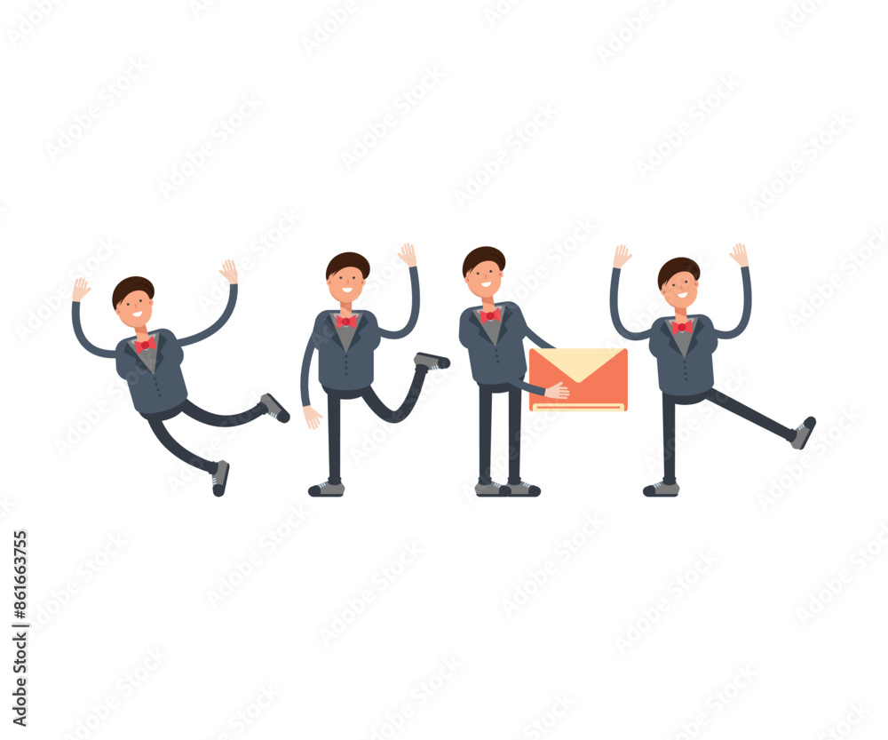 businessman in suit characters in various poses vector illustration businessman in suit characters in various poses vector illustration