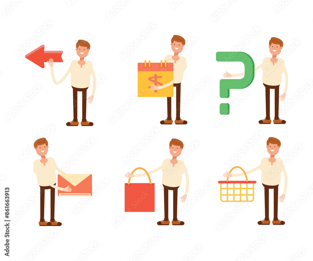 male characters in various poses vector illustration male characters in various poses vector illustration