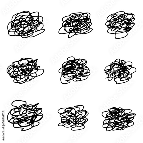 Various shapes of scribbles tangled minds