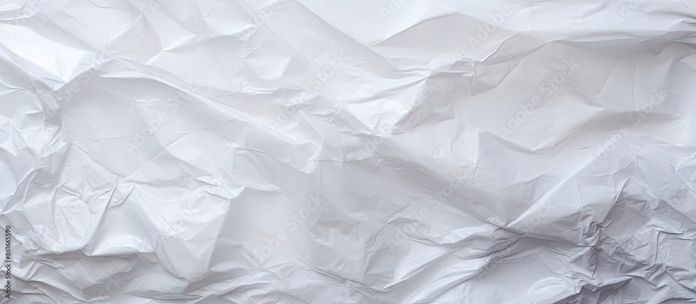 Obraz premium Texture of crumpled polyethylene film with copy space image.